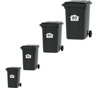 4x Wheelie Bin Number Vinyl Stickers Customised with Road Name and Number 3 Size (A6 (150 x 100mm))