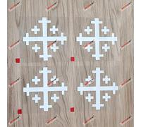4X White 10.2cm Jerusalem Cross Crusaders' Cross Five-fold Cross Decal Vinyl Sticker Car Laptop Window Style b