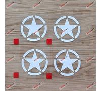 4X White 5.1cm Army Star WW2 Decal Sticker Car Vinyl fit for Jeep Toyota Willys Style a
