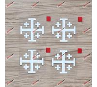 4X White 5.1cm Jerusalem Cross Crusaders' Cross Decal Sticker Car Vinyl Die Cut no Background