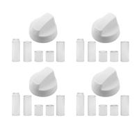 4X White Control Knob for Cooker, Oven & Hob - Easy Fit with Adaptors - Compatible With Hotpoint