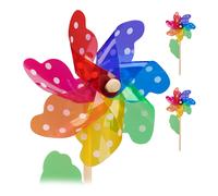 4x Windmill Garden Pinwheels Colourful Wind Spinners Decorative Windmills