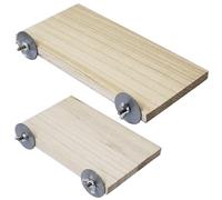 4X Wooden Springboards Rectangle Pet Stand Platform Board with Screws Nuts Washer for Chinchilla, Hamster, Parrot, Gerbil,Small Animal