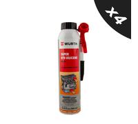 4x Wurth RTV Black Silicone Instant Gasket Maker High Temperature Sealant 200ml