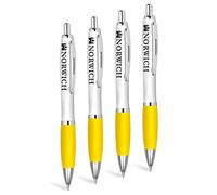 4x Yellow Ballpoint Pen - NORWICH City England Travel Destination Keepsake Memory Modern Style #215662