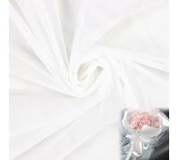 4x1.6m White Tulle Fabrics, Soft Sheer Mesh Fabric - Lightweight Netting Fabrics for Wedding Birthday Party Decorations, Gift Flower Wrapping, DIY Sewing Crafts Dress, Easy Cut