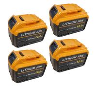 4x12Ah Replacement for Dewalt 18V Battery for DCB184 DCB180 DCB181 DCB182 DCB200 DCB201 DCB204 With Led Indicator