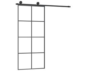 (4x2 grids, 90 x 205 cm) vidaXL Sliding Door with Hardware Set Multi Sizes 3 Horizontal Bars/4x2 Grids