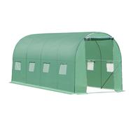 4x2 m Polytunnel Walk-in Greenhouse with Zip Door and Windows