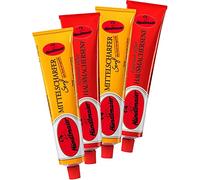 4x200 ml Bavarian Sweet Home-made Mustard and German Medium Hot Mustard, Haendlmaier / Germany