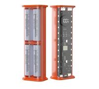 4x21700 Power Bank Case with Dual Output and PD 20W Input, Transparent High-Strength ABS Charging Box for Flat 21700 Batteries (Batteries Not Included), Black/for Orange