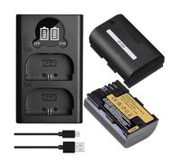 4X2850mAh LP-E6P LP E6P Battery，Compatible For Canon For EOS R5 II 5D III(2xBattery 1xCharger)