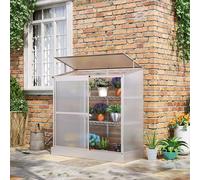 4x2ft 3-Tier Greenhouse Outdoor Plant Grow Aluminium w/ Roof Door Outsunny Silver One Size