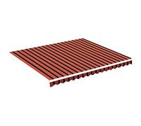4x3.5m Patio Canopy Replacement - Brown Polyester Fabric with Valance for Folding Arm Awnings - Sun Protection Cover for Outdoor Spaces
