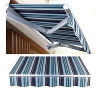 4x3.5m Waterproof Replacement Canopy for Outdoor Patio Umbrella UV Protection Durable Polyester Cover for Garden Balcony and TerraceBlue