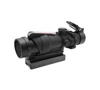 4X32 Optic Fibe Scope With Miniature Red Dot Sight Combo，Fiber Optic Red Chevron Reticle，Holographic Reflex Sight，With Kill Flash Cap & Cover，Fits For Standard 20mm Pic Rail System Mounting (Black)