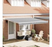 vidaXL Manual Retractable Awning Balcony Screen Anthracite & White 400x300 cm