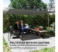 4x3m Pergola Shade Cover Replacement Canopy Garden Sun Shelter Roof Beige