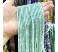 4x4.0mm Natural Stone Shoushan Jasper Loose Spacer Beads for Jewelry Making DIY Earrings Bracelets Charms Accessories-Light aventurine-4x4.0mm 41-45pcs Loose