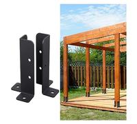 4x4 Concrete Post Anchor - Adjustable Metal Base for Fence Post Holder Installation Kit Included - Fits 1.5x1.5 2x2 2x4 4x6 Wooden Mailbox & Railing Posts