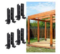 4x4 Concrete Post Anchor for Adjustable Fence Post Holder Metal Base with Installation Kit - Fits 1.5"x1.5" 2"x2" 2"x4" 4"x6" Wooden Mailbox & Railing Posts