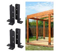 4x4 Concrete Post Anchor with Adjustable Metal Base & Installation Kit - Ideal for Flexible Fence Posts Fits 1.5"x1.5" 2"x2" 2"x4" 4"x6" Wooden Mailbox & Railing Posts