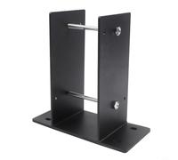 4x4 Deck Post Base 3.5 Inch Inner Black Steel Bracket, Concrete Mount Hardware for Fence Mailbox Outdoor Garden Structure Fixing(1pc)
