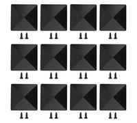 4x4 Fence Post Cap Black Pyramid Design - Pre-Drilled Plastic Finial Cap Prevents Splitting Rotting Rain Sun Damage Outdoor Deck Mailbox Fit(12pcs)