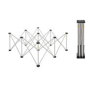 4'x4' Folding Portable Stage Platform, 1 2 3 4 Pcs Connectable Stage Platform with Side Clamp & Locking Pins, Non-slip Versatile Platform for Event Performance(LxW 4x4ft H 7.9IN,4PCS)