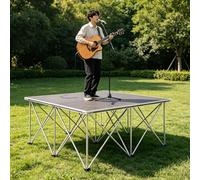 4x4 Folding Stage Platform Modular Unit, Portable Professional Assemble Stages Stand with Aluminum Compact Retractable Legs for Indoors & Outside Small Band/Events(H-20cm/0.7ft,4x4ft/122x122cm)