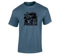 4x4 Four Wheel Drive 4WD Land Off Roader Men's T Shirt - No Road No Problem Indigo Blue Size S