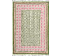 4x4 Ft Hand Woven Cotton Area Square Rugs Washable Indoor/Outdoor Use High Traffic Area Square Cotton Rugs for Front Door/Door Mats/Entryway