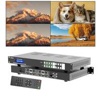 4x4 HDMI Matrix Switch w/Web & Remote 4K@60Hz(4:4:4), 4 in 4 Out HDMI Matrix Splitter/Switcher w/3.5mm Audio Extractor, Support EDID, HDMI 2.0, HDCP 2.2, Multiple Control Way, Fit 1U 19" Server Rack