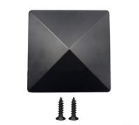 4x4 Inch Black Plastic Fence Post for Outdoor Wooden Fences,ABS Weather Resistant Square Post Covers with Screws,102.5mm Inner Size,4 Pack(1pcs)