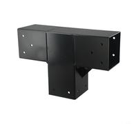 4x4 Inch Steel Pergola Post Base Bracket For Diy Gazebo And Garden Structures With Right Angle Corner Design For Secure Wood Beam Connection Black Coated Carbon Steel Hardware Kit With Screws(1pc)