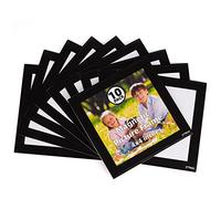 4X4" Magnetic Picture Frame with Black Border(10 Pack),Square Magnet Photo Pockets,Decorations for Fridge/Lockers with Clear Plastic Cover (Classic)