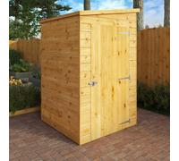 Mercia 4 x 4 Modular Shiplap Pent Windowless Shed, Brown