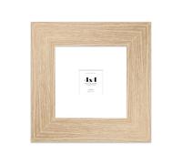 4x4" Oak Square Frame With Mount for 1x1" Pictures 28mm Edge Frame Display with Wall Hooks and Kickstand, 1 Pack