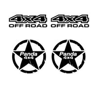 4x4 off road and Star 4x4 stickers compatible for panda 4x4 Sisley Adventure Trail trekking off-road car tuning sport suv (BLACK)