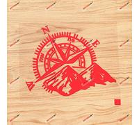 4X4 Off Road Compass Mountain Decal Sticker Car Truck Vinyl - Red 15.2cm - Fit for Chevy Jeep Ford Subaru 01281A