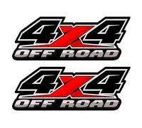 4X4 Offroad Decal Stickers 2Pcs, Auto Decoration Accessories Emblem Replacements Compatible with Ford F-150 F-250 F-350 Tacoma Tundra Ram Silverado Truck Pickup, with Squeegee 1Pcs, Black-and-Red