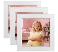4x4 Photo Frames - 3Pack 4x4 Picture Frames for 10x10cm, Small Picture Frame White Square Frames for Wall Mount & Desk Stand