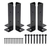 4x4 Post Base, PNXKTXO 4pcs/Pack Thick Heavy Duty Powder Coated Post Anchor Base Brackets Kit for Deck Supports, Porch Deck Railing, Post Holders with Screws, Metal Wood Fence Post