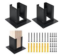 4x4 Post Base, Post Anchors (Inner Size 4"x4"), Deck Post Brackets Support Deck Base Mailbox Mount Post Anchor Outdoor for Support Deck Base Plate Pergola Brackets Fence Kit (2 PCS)