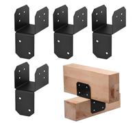 4X4 Post Bracket, 4 Pieces Pergola Joist Bracket Connector Brace | Heavy Duty Beam Connector High Load Brace For Patio Carports Backyard Roof Pavilions Fence