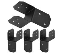 4x4 Post Bracket, Set of 4 Post Beam Connectors for Framing - Reinforcement Sleeve for Pergolas, Fences, Chalets and Terraces