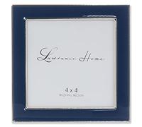 4x4 Silver Metal and Navy Blue Enamel Picture Frame