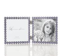 4x4 Silver Metal Sparkle Double Frame - Midnight Blue