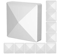 4x4 Vinyl Fence Post Caps (10-Pack), White PVC Decorative Pyramid for Actual 4"x4" Vinyl Posts - Not for Wood Post