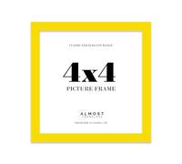4x4 Yellow Picture Frame for Square Photos, Posters, Prints & Artwork, (38.1 x 38.1cm) Wall & Table Display Modern Photo Frame for Home, Office, Gallery Wall, 1 Pack